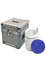 Type a package with lead container and flight case